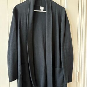 J. Crew Factory Black Collar Heavy Knit Cardigan.  Medium.